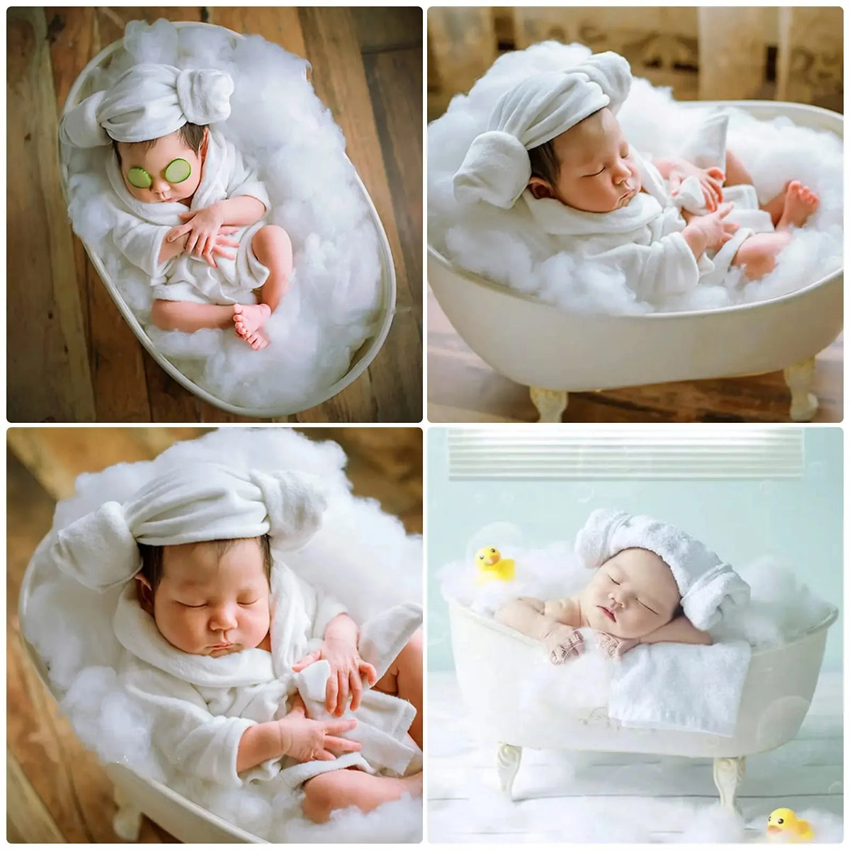 5PCS Newborn Photography Props Baby Girl Bathrobes Bath Towel Outfit