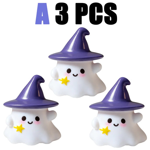 Halloween Cute Ghost Witch Hat Pumpkin Night Light Silicone LED Lamp
