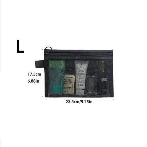 1/5/10pcs Mesh Clear Cosmetic Bags Women Black Makeup Bag Portable