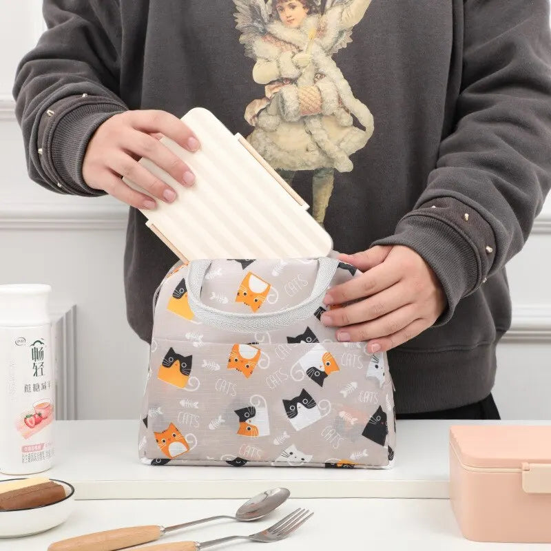 Cartoon Lunch Bag Portable Insulated Thermal Heat Children's Bento Bag