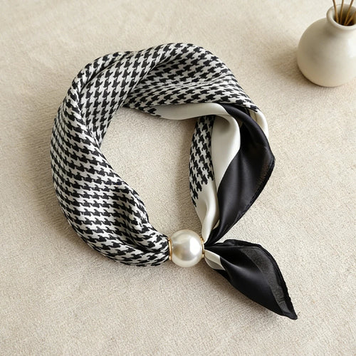 Elegant Pearl Tail Magnetic Clasp Scarf Summer New Versatile