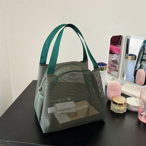 Large Capacity Travel Mesh Bag Portable Cosmetic Zipper Pouch