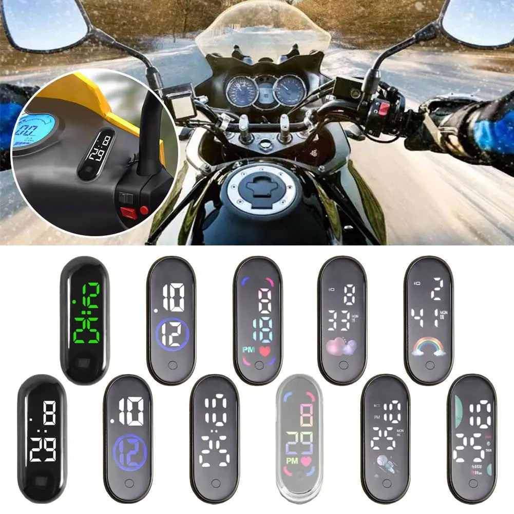 Mini Electric Car Clock LED Movement Touch Waterproof Portable Car
