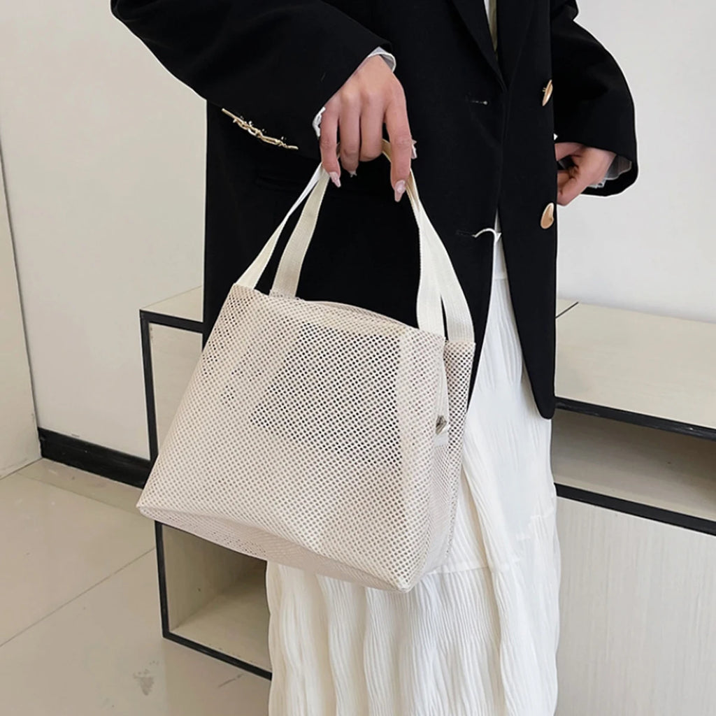 Large Capacity Travel Mesh Bag Portable Cosmetic Zipper Pouch