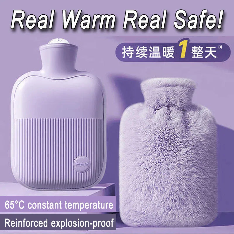 1/2PCS1000ML Soft Hand Warmer Hot Water Bag Bottles Removable Washable