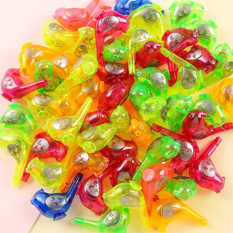30 Pcs Colorful Mini Bird Plastic Water Whistles Noise Maker Toys