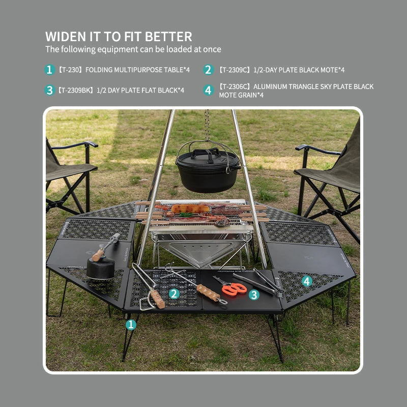 CAMPINGMOON Portable Folding Net Table Storage Bag Multifunctional