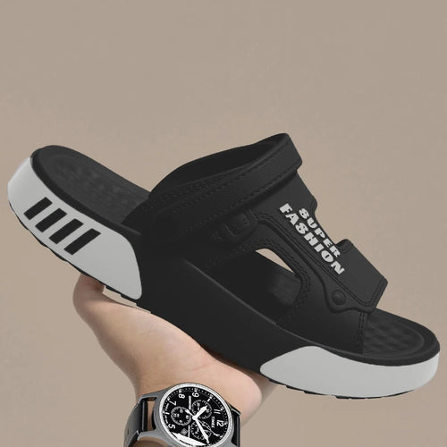 SHAJI Men Slippers Summer EVA Soft-soled Platform Slides Sandals