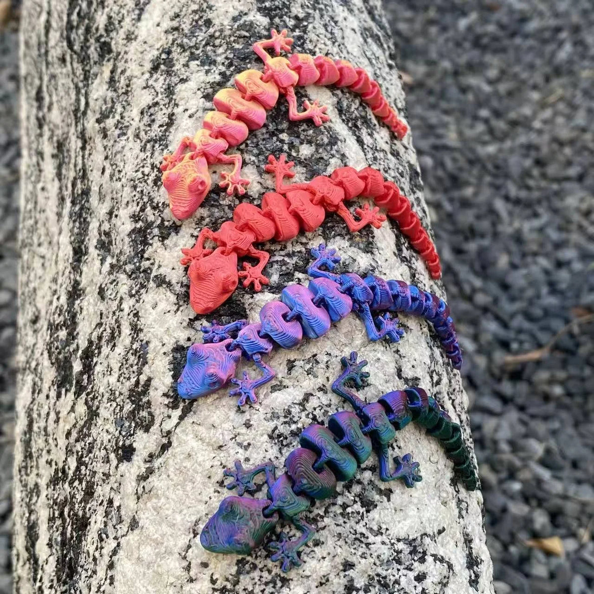 Multi‑Pack of 3D Colorful Gecko Wall Decorations - Printed Home