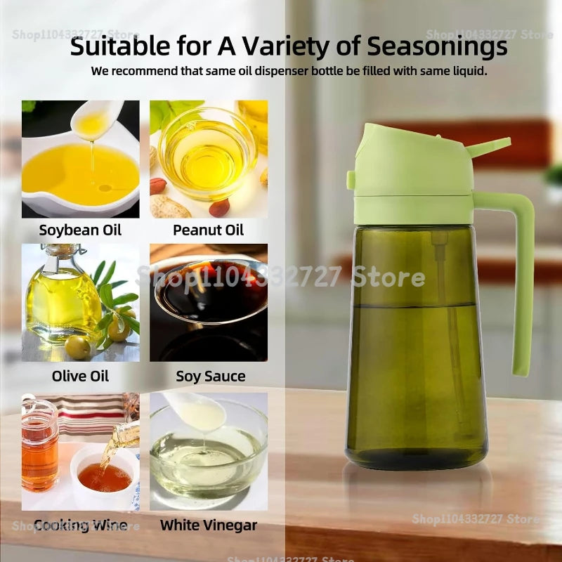 Oil Cruet Olive Oil Dispenser Sprayer for Cooking 2 in 1- Spray and