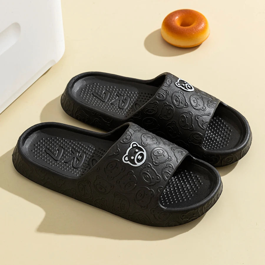 Summer Fashion Men's Slippers Printting Little Bear Sandals Indoor