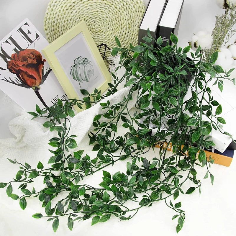 Artificial Ivy Plants Plastic Leaf With Pots Wedding New Year