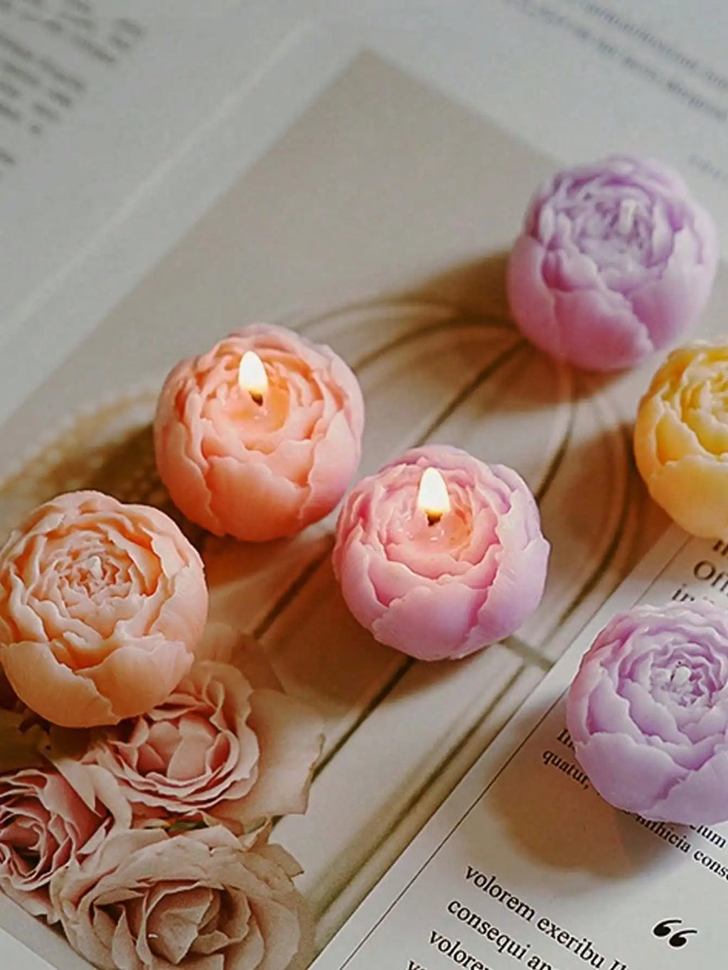4 Pcs/Set Hand Made Rose Fragrance, Scented Candles, Hand Made Bouquet