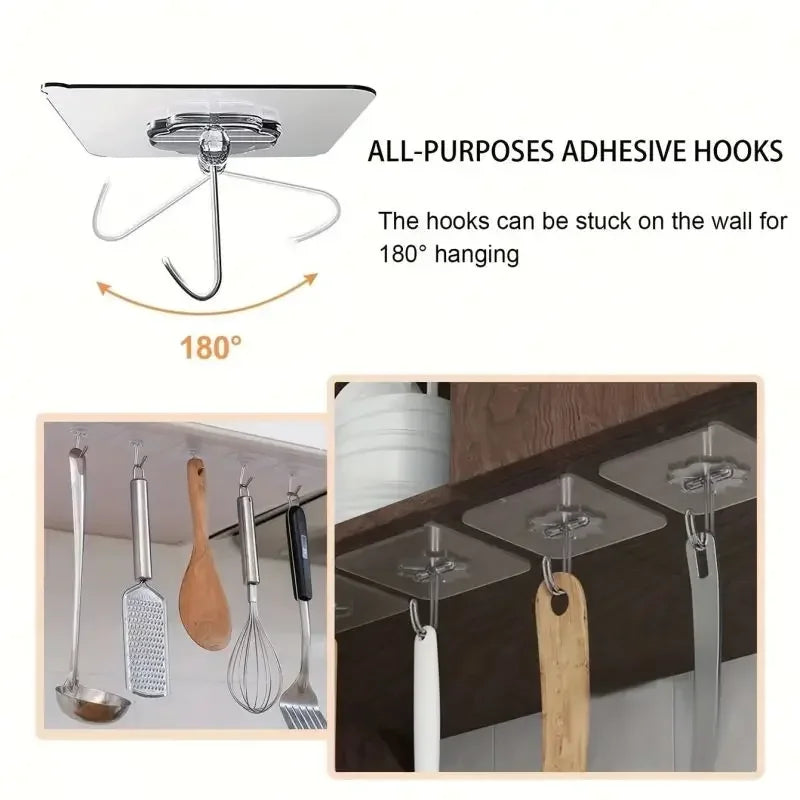 Transparent Strong Self-Adhesive Wall Hook Coat Key Rack Holder