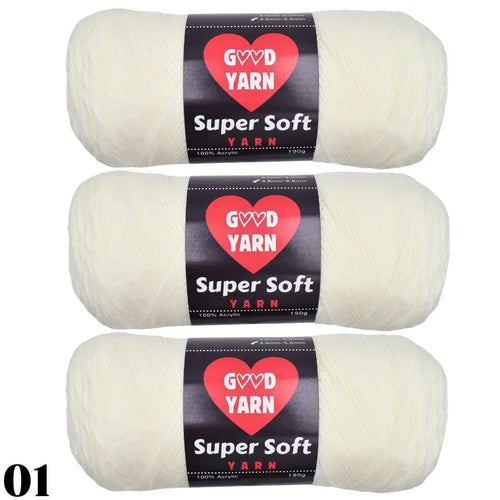 190g x 3 Pcs Soft & Cozy Multicolored Acrylic Yarn for Crocheting