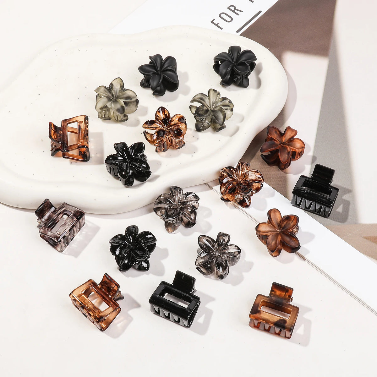 Mini Flower Hair Claw Clips Pack for Women Girl Cute Hair