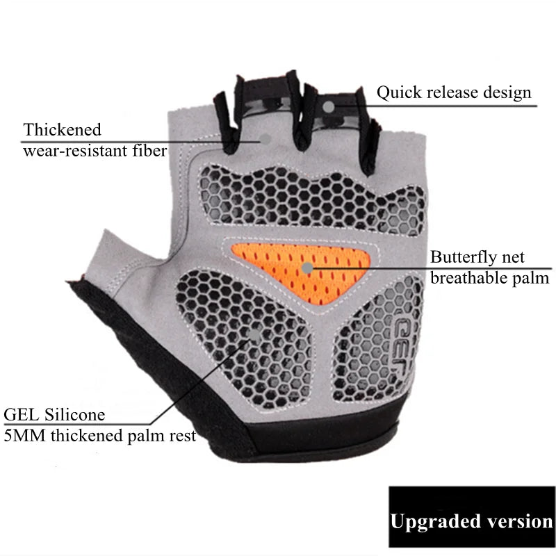 Men Cycling Bicycle Gloves Half Finger Gym Gloves Women Mitten