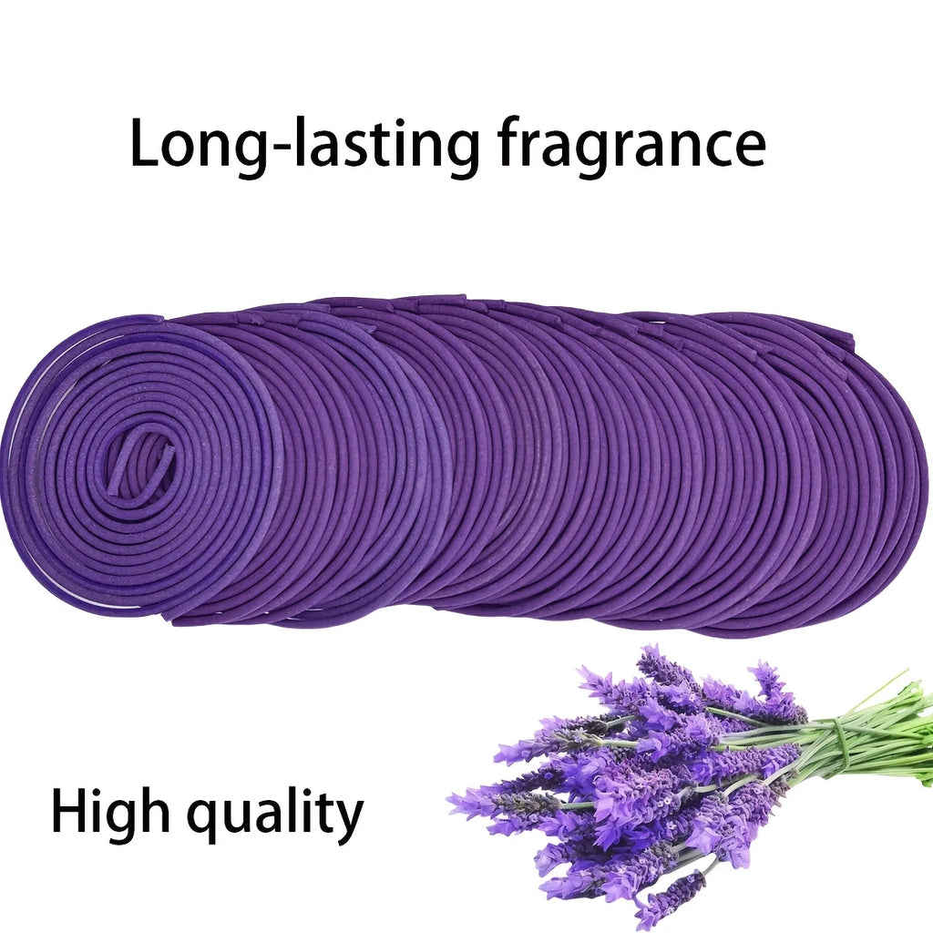 50 Lavender Scented Spiral Candles, Burning Time 3-4 Hours