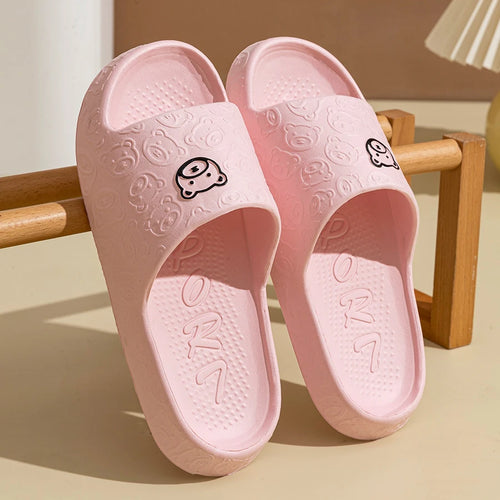 Summer Fashion Men's Slippers Printting Little Bear Sandals Indoor