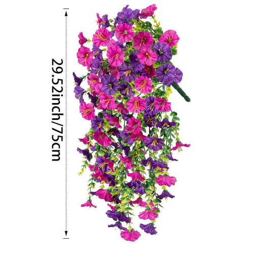 Artificial Hanging Flower Fake Hanging Plant Violet Vines UV Resistant