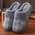 Men's Extra Large Winter Slippers Non-Slip Plush Home Shoes Warm Thick