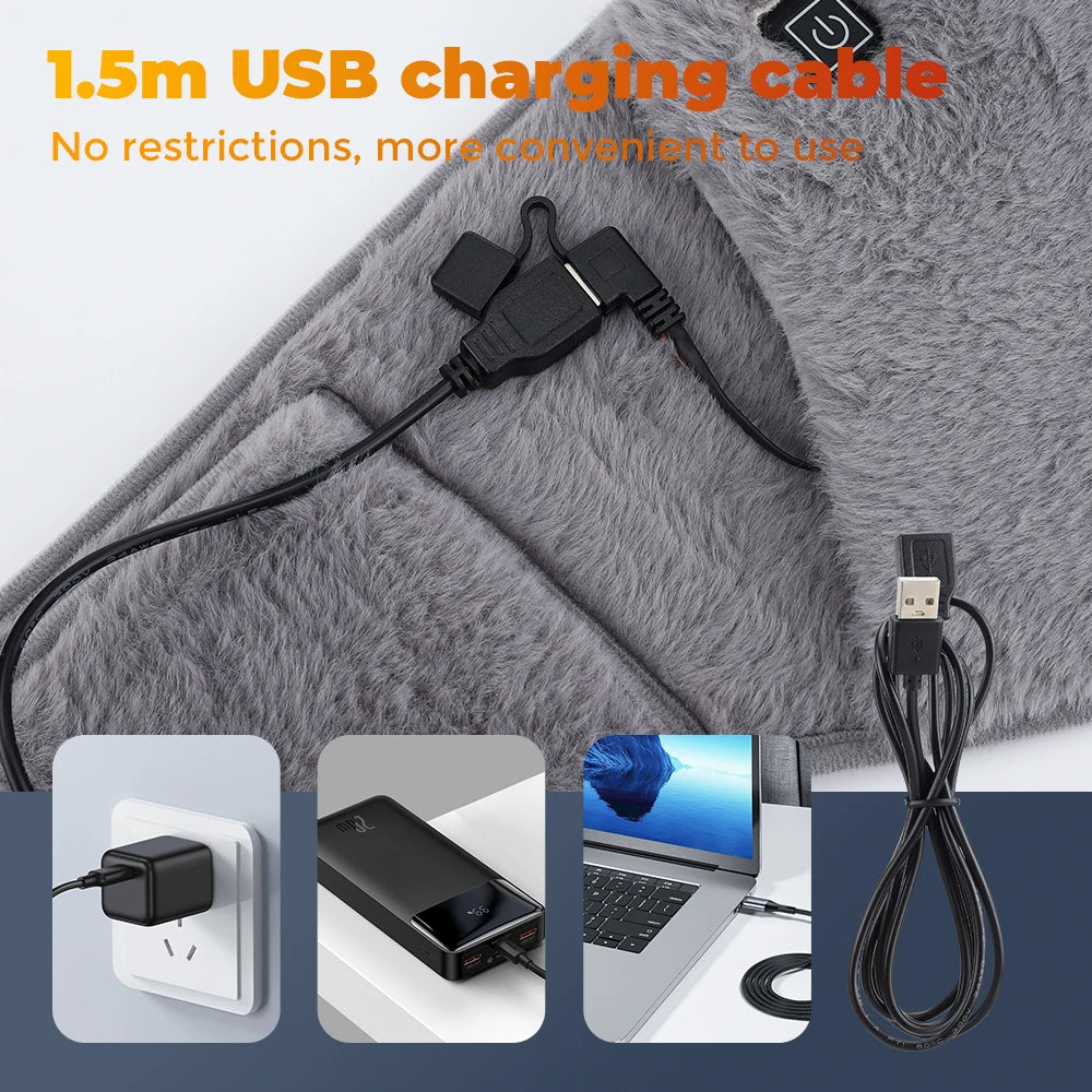 2 in 1 Electric Hand Warmer Waist Belt USB Rechargeable Graphene 3