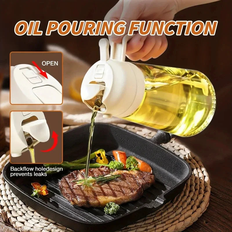 2in1 500ml Plastic Kitchen Oil Sprayer Spray Oil Olive Spray Bottle