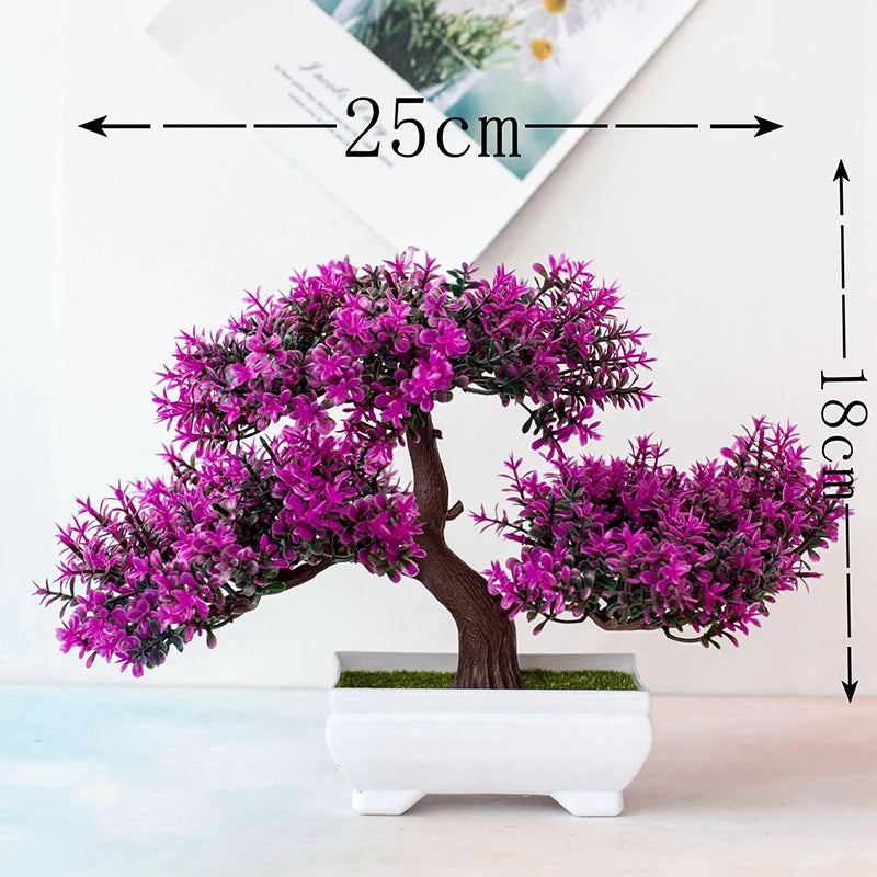 Artificial Plants Bonsai Small Tree Pot Fake Plant Flowers Potted