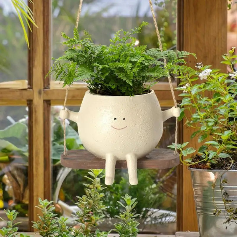 Plant Hanger Baskets Lovely Swing Face Planter Pot Succulent Flower