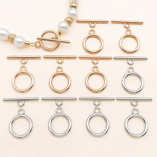 10Sets Totaling 20pcs 18K Real Gold Plated Geometry OT Clasp