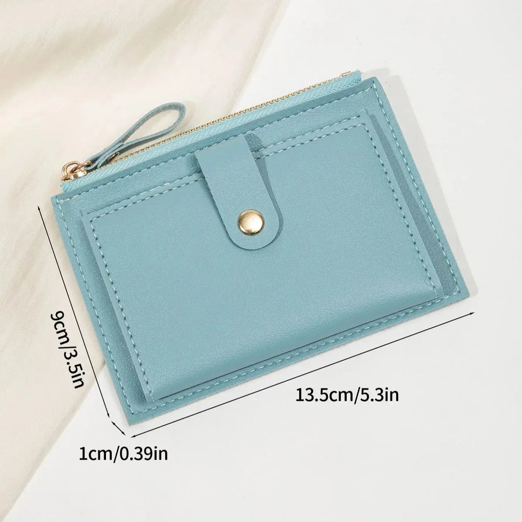 Minimalist and Fashionable Women's Short Card Bag Ultra-Thin Mini PU