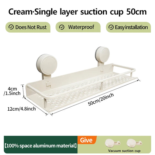 Multifunctional Suction Cup Rack Kitchen Utensils Storage Wall Mounted