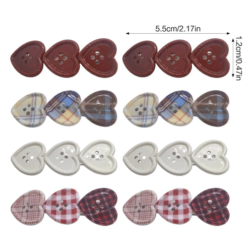 Cartoon Heart Hair Clips Non-Slip Heart Decor Resin Hair