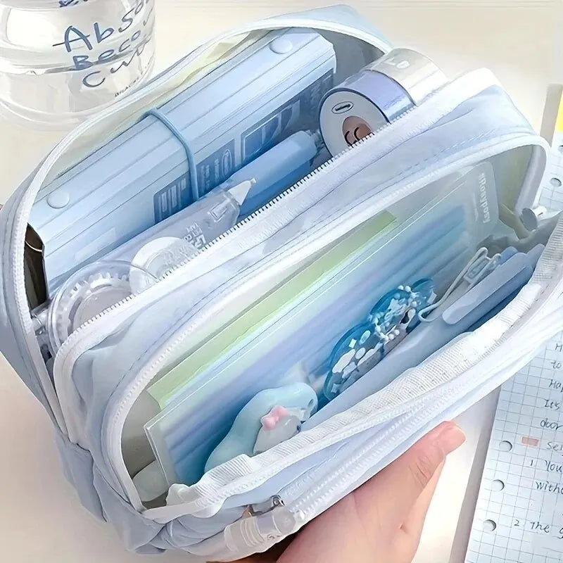 Kawaii Pencil Case 3 Layers Cute Pen Bag Large Capacity Korean
