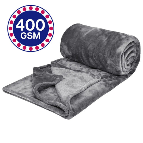 Fleece Blanket Solid Throw Blankets for Couch & Bed, Plush Cozy Fuzzy