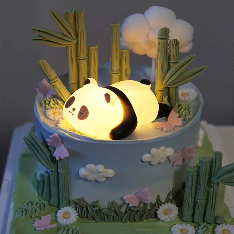 Panda LED Night Light Living Room Cute Panda Plastic Lamp Bedside