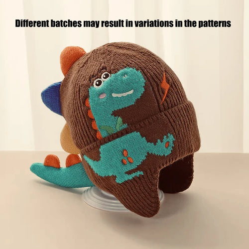 Winter Warm Baby Ear Protection Hat 3D Dinosaur Kids Earmuffs Cap