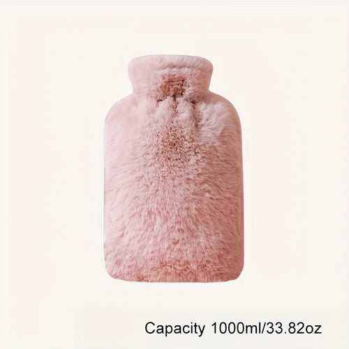 1L/2L PVC Plush Hot Water Bottle – Leak-Proof Large-Capacity Bed &