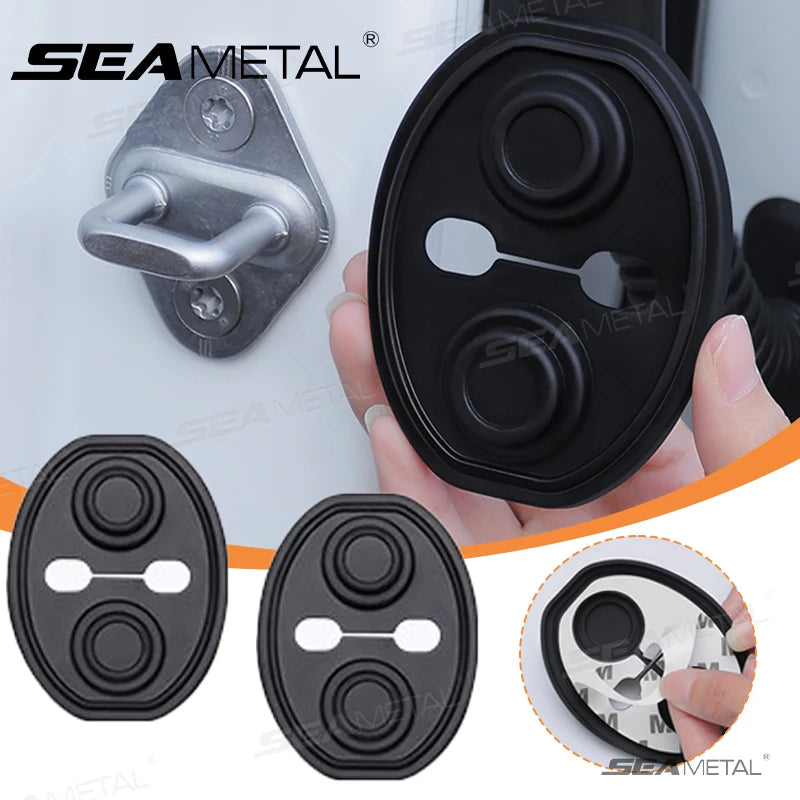 SEAMETAL 4 Pcs Car Door Lock Buffer Shock Absorber Silicone Cushion