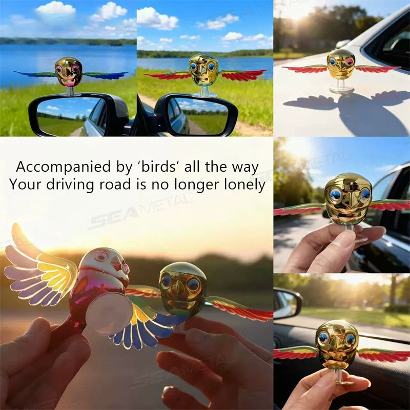 BLALION Simulated Flying Bird Car Ornament Wing Can Swing