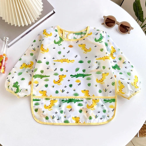 Waterproof Full Sleeve Baby Bibs Children Apron Long Sleeve Feeding