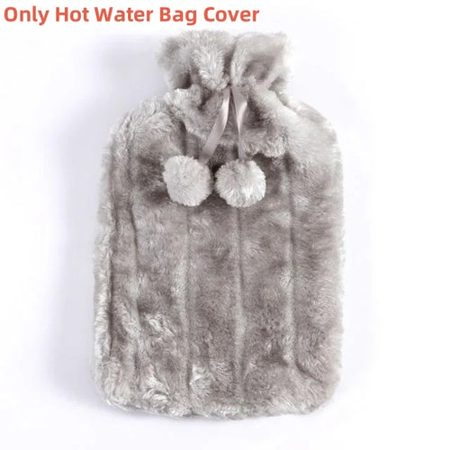 2L Hot Water Bottle Cover Rubber Hot Water Bags Winter Plush Hand
