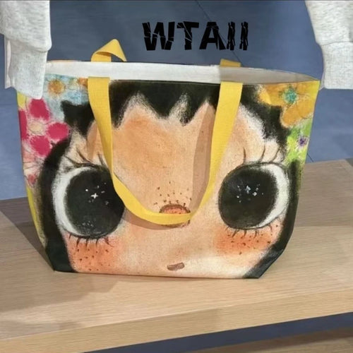 Creative Women's Tote Bag Trend Face Printing Large Capacity