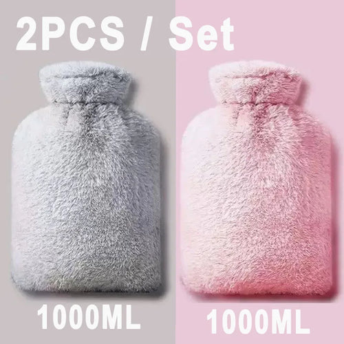1/2PCS1000ML Soft Hand Warmer Hot Water Bag Bottles Removable Washable