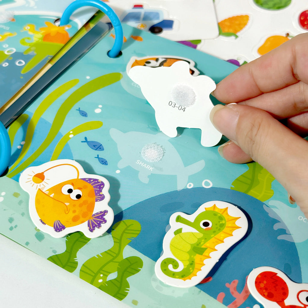 Dinosaur Fruit-Themed Busybook Quiet Book, with 5 Major Themes
