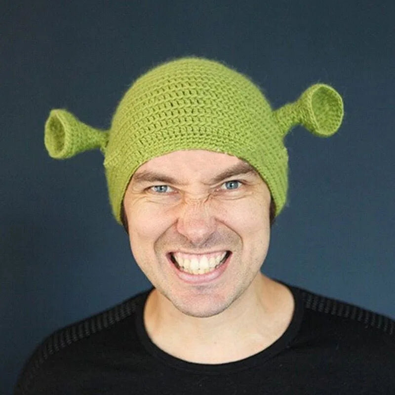 Winter Hats For Women Men Balaclava Monster Shrek Wool Hat Creative