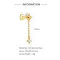 AIDE 925 Sterling Silver Kite Stone Zircon Flat Head Internal Thread