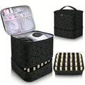 Double Layer Cosmetic Bag, Large Capacity Portable Travel Toiletry