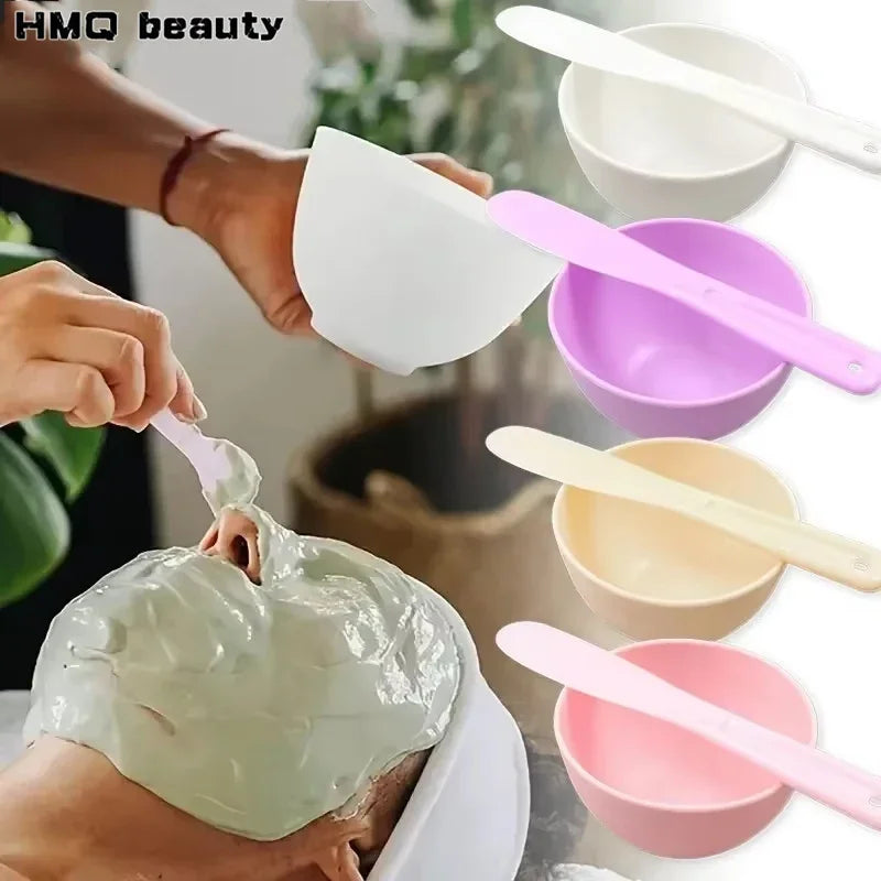 Silicone Face Mask Mixing Bowl Set Facial Skin Care Tools Kit Mask
