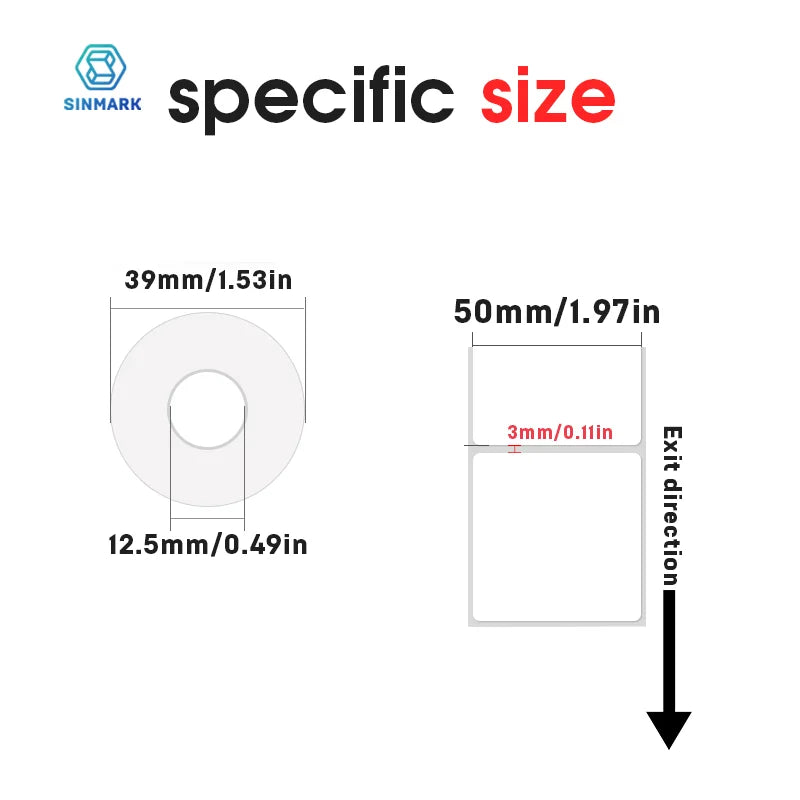 50mm Width Thermal Label Sticker White Self-Adhesive Label Paper